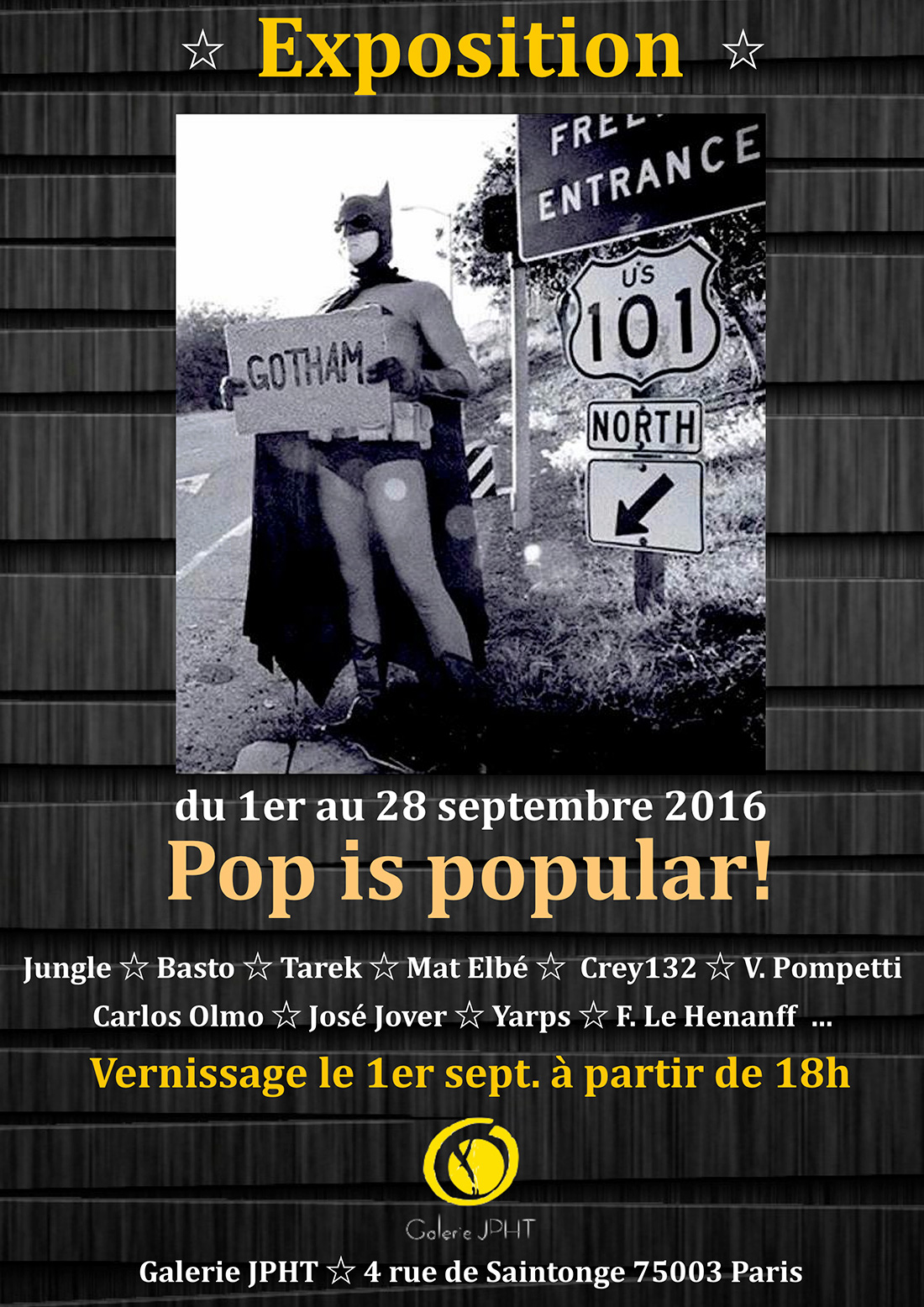 Exposition Pop is popular - galerie JPHT 1 au 28 septembre 2016