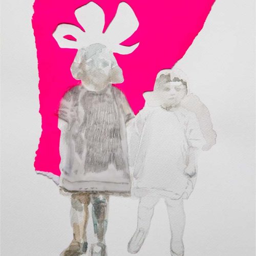 Ask for answers, 2017 - aquarelle, crayon de papier, papier calque, papier fluo 30x40