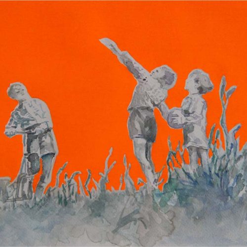 Radiation - Aquarelle, crayon de papier, papier calque, papier fluo 30x40