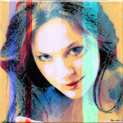 Mat Elbé - Color Girl - 30 x 30 - 2017 pochoir sur toile Mat Elbé est un pochoiriste et photographe pour Paris Tonkar Magazine.