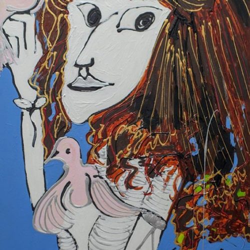 Isa Sator « La cousine d’Amérique » 2018 120 x 60 cm Acrylique sur toile