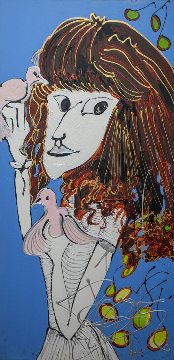 Isa Sator « La cousine d’Amérique » 2018 120 x 60 cm Acrylique sur toile