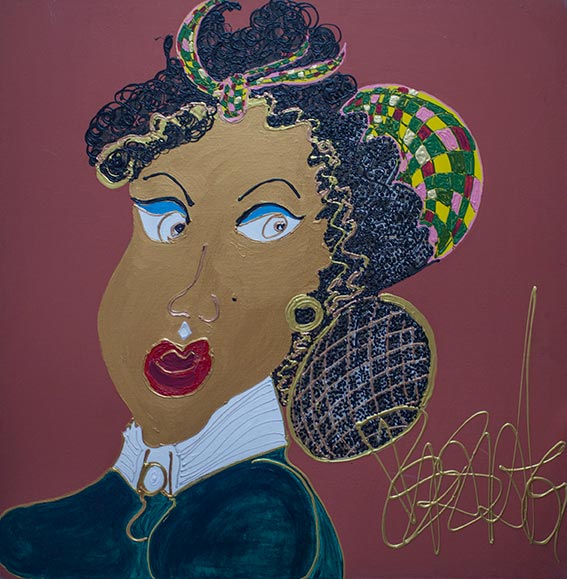 La cousine germaine - Jeanne Duval - 2018 - 100 x 100 cm -Acrylique sur toile