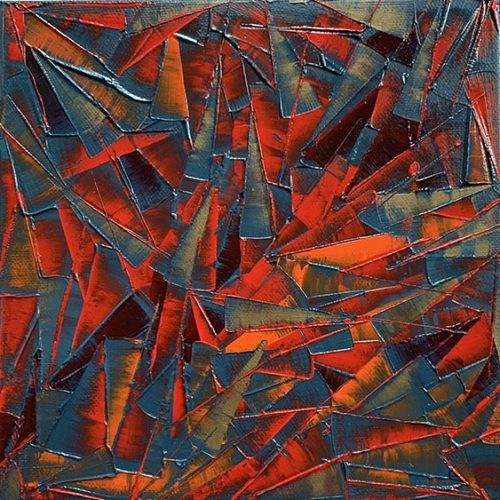 Carole Jury FLYING KITE 5 Peinture à l’huile 20,30 cm x 20,30 cm