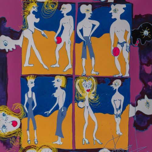 La parade amoureuse Isa Sator 130 x 160 Acrylique sur toile