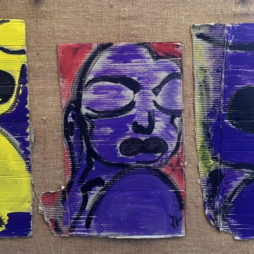 Les trois grâces Isa Sator 180 x 90 Technique mixte sur bois
