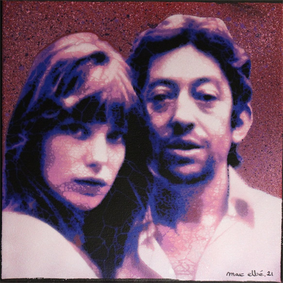 Mat Elbe - Gainsbourg - Toile3_25x25 - Galerie JPHT