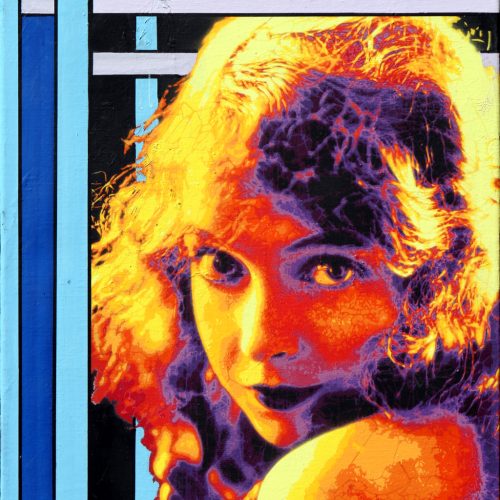 Mat Elbé - Lillian Ghish Art Déco - pochoir sur toile 55 x 46 - 2021 Mat Elbé est un pochoiriste et photographe pour Paris Tonkar Magazine.