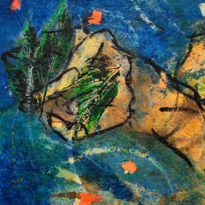 ABYSSES Fragment 3, Les plumes (40x40) Huile et acrylique sur papier "Peau du dragon" Nouvelle série, Nouvelles perspectives, Nouvelle tranche de vie..