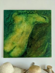 Secret - Margot Issaly Secret" Peinture a l'huile au glacis sur toile 90x90cm