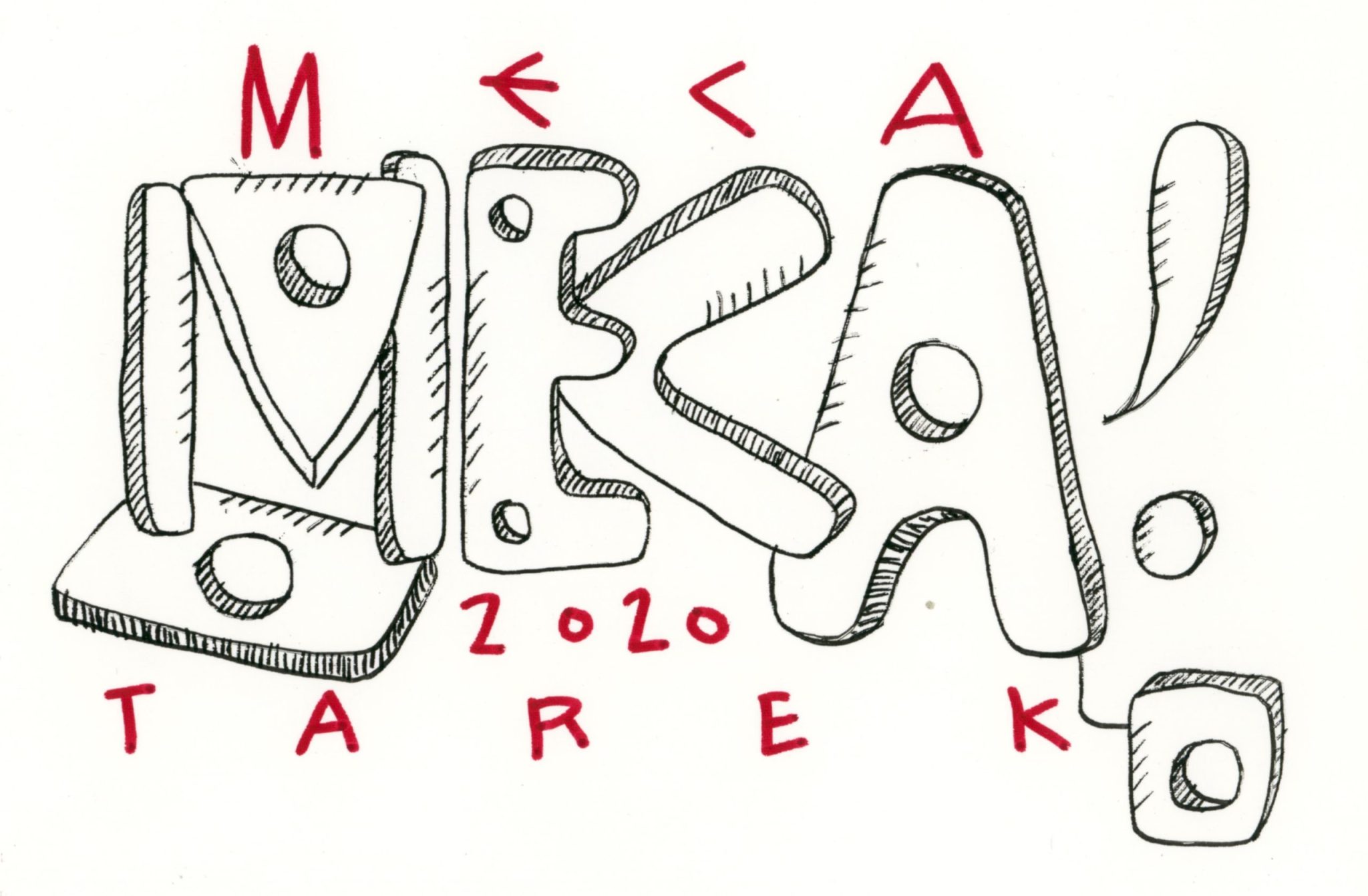 Tarek MeKa, 2020 Dessin aux poscas sur papier toilé 24x16 cm