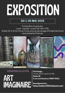 L'atelier M présente OSMOSE Exposition collective. Vernissage le mardi 13 mai 2025 Peintures, dessins, gravures, photos, sculptures. Yo Coquelin, Francis Coffinet, Hugues Gillet ,Belzeth, Rik-Art, Vincent Carlier , Jean-Pierre Monnot, Hiroya Yasukoshi, Stéphane Saint Emett