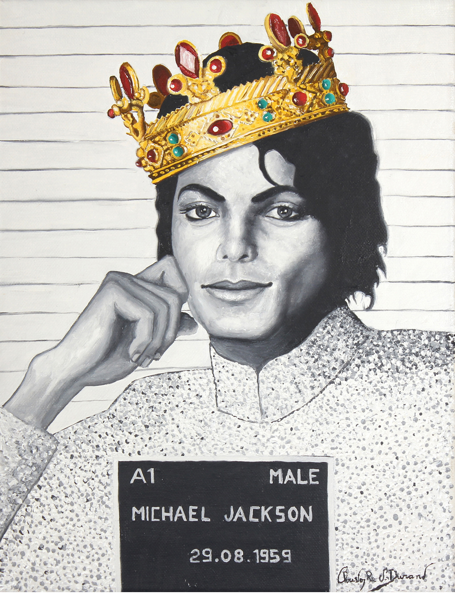 Christophe Durand Michael Jackson, soupçonné d'avoir rejoint sa galaxie huile sur coton 35x27