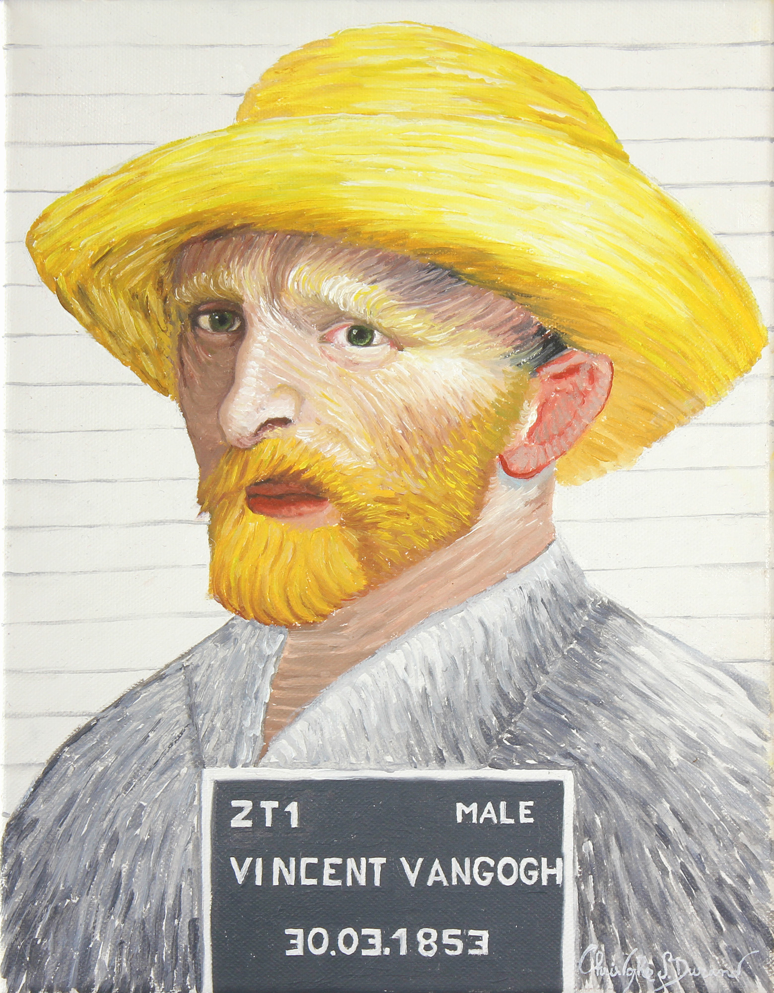 Christophe Durand - VAN GOGH, arrêté pour incendie pictural huile sur coton 35x27